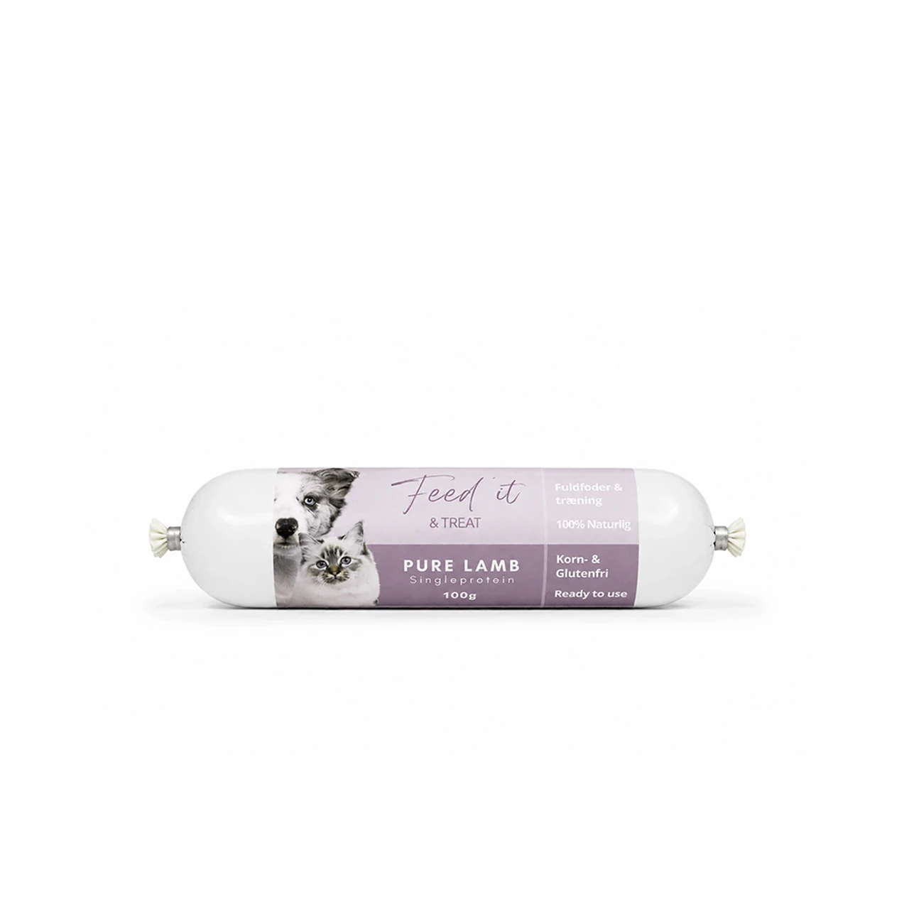 Feedit & Treat Pure lam 100 g - naturlig lammeskærepølse til hund og kat